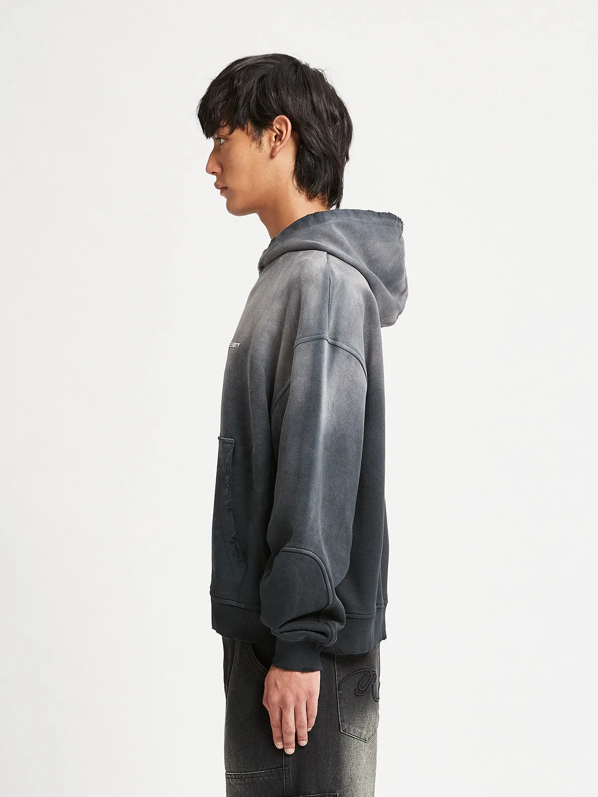 COLOR GRADIENT HOODIE - WASHED BLACK