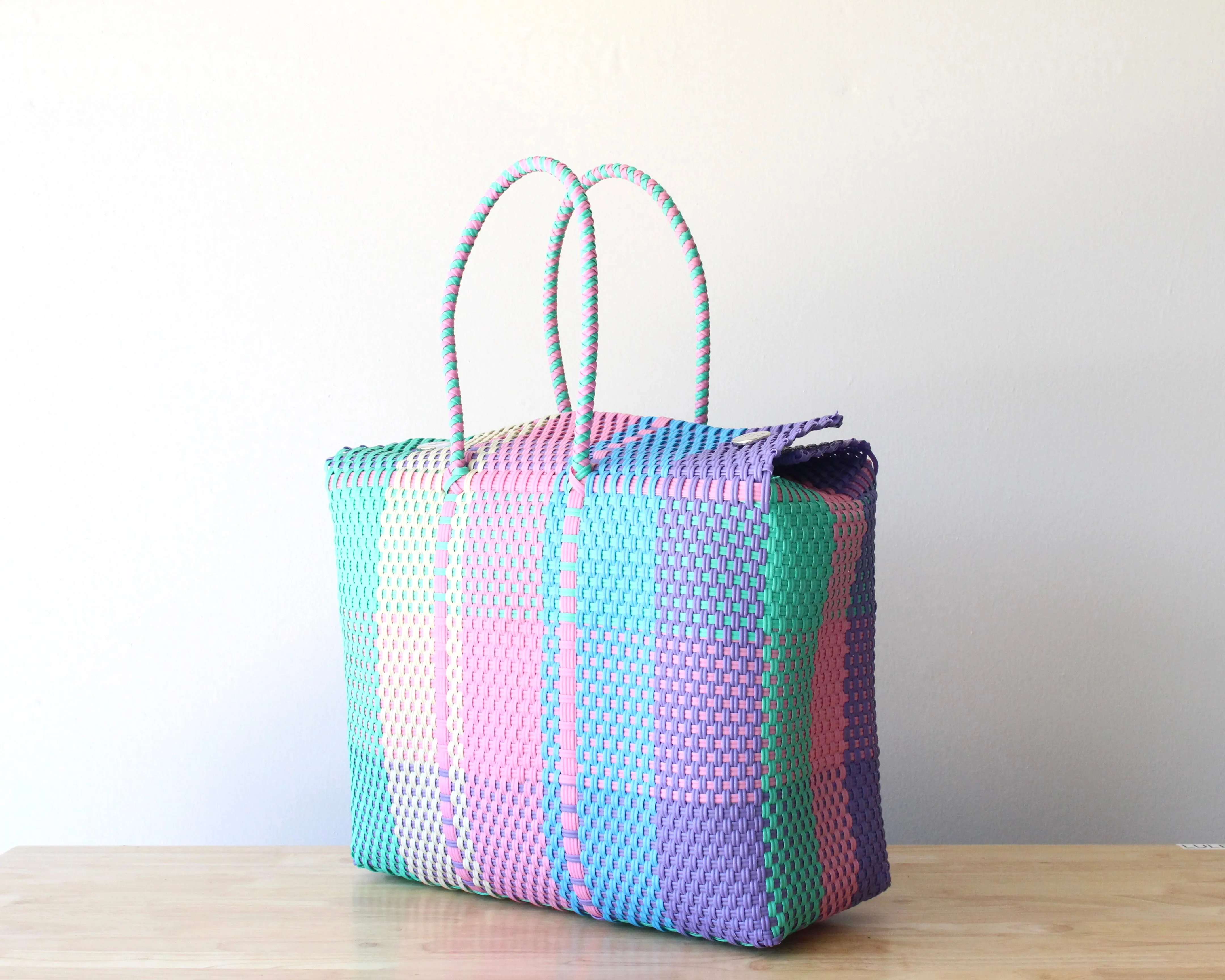 Colorful Plaid Artisan Basket by MexiMexi