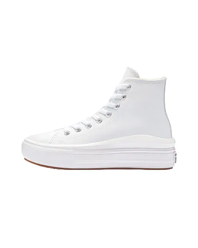 Converse women's high-top sneakers in leather with Chuck Taylor Star Move A04295C white wedge