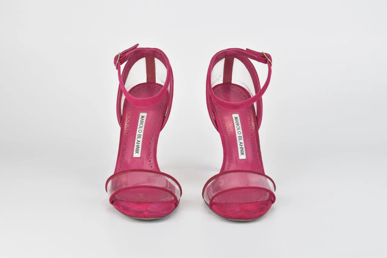 Dandolo Dark Pink Suede Ankle Strap Heels