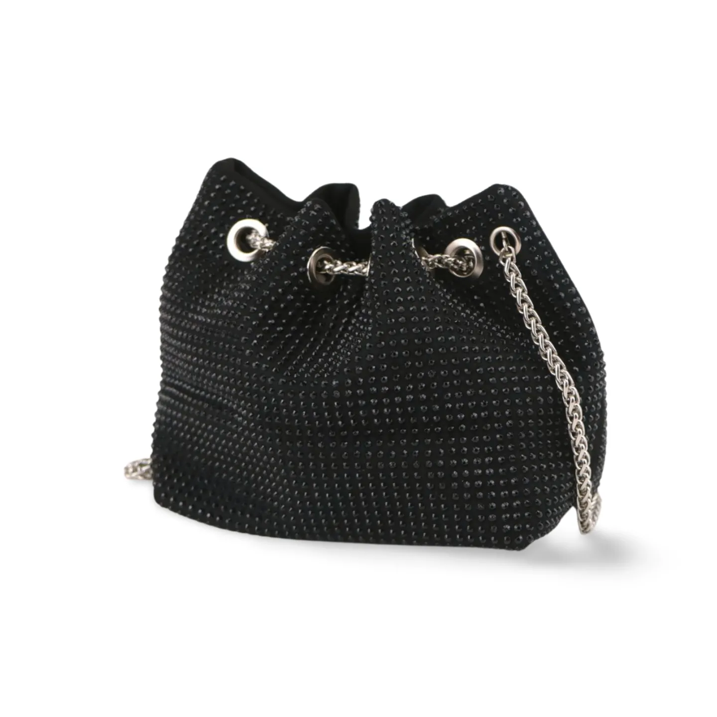 Dazzling Rhinestone Crossbody Bag for Women with Pearl Chain and Detachable Shoulder Chain