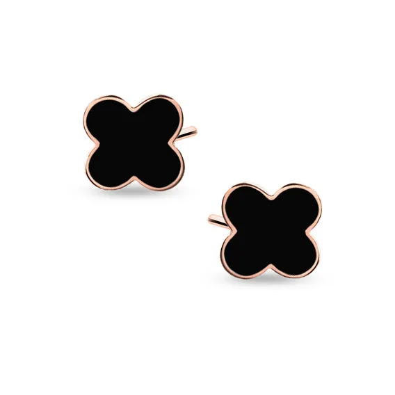 Earrings "Black 4" 925 Silver