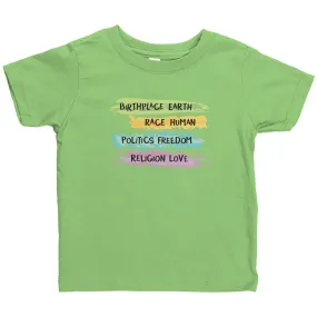 Earth - Human - Freedom - Love - Infant Shirt