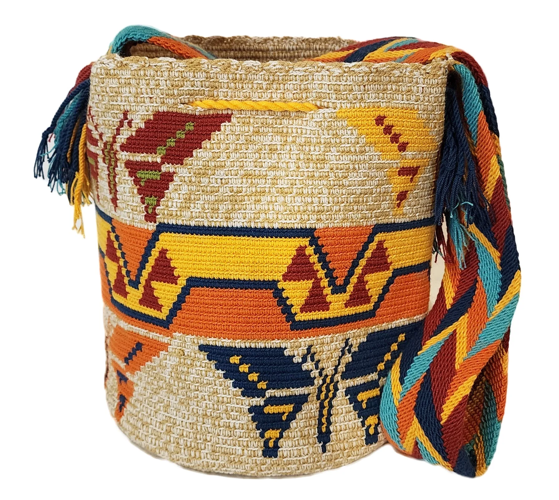 Elaine Large Handmade Crochet Wayuu Mochila Bag