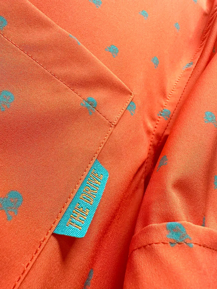 ESSENTIAL INFINITY SKULL TANGERINE BUTTON UP