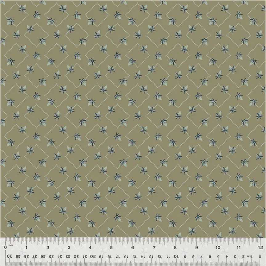 Fabric DIAMOND FLORAL TAUPE from GARDEN TALE Collection by Jeanne Horton 53824-6