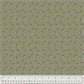 Fabric DIAMOND FLORAL TAUPE from GARDEN TALE Collection by Jeanne Horton 53824-6