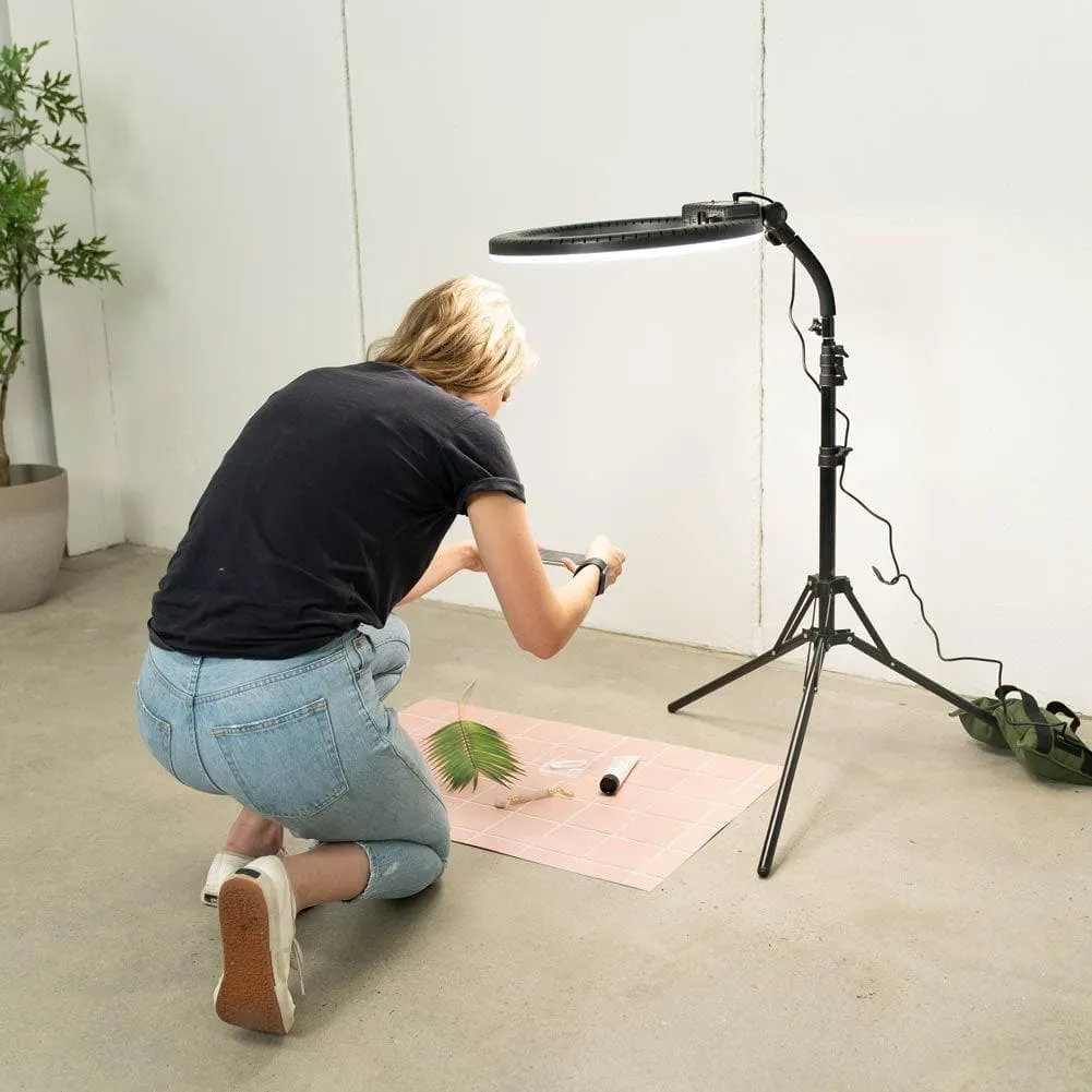 Flat Lay Instagram Backdrop - 'Balmoral' Pink Square Tiles (56cm x 87cm)