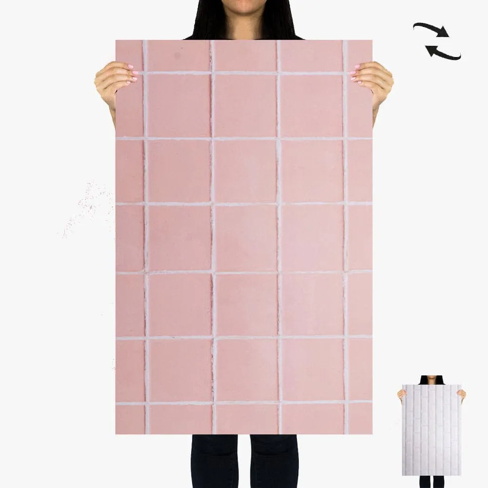 Flat Lay Instagram Backdrop - 'Balmoral' Pink Square Tiles (56cm x 87cm)