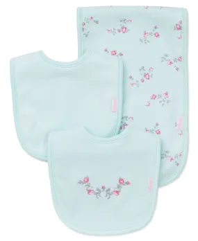 Floral Spray Bib & Burp Set