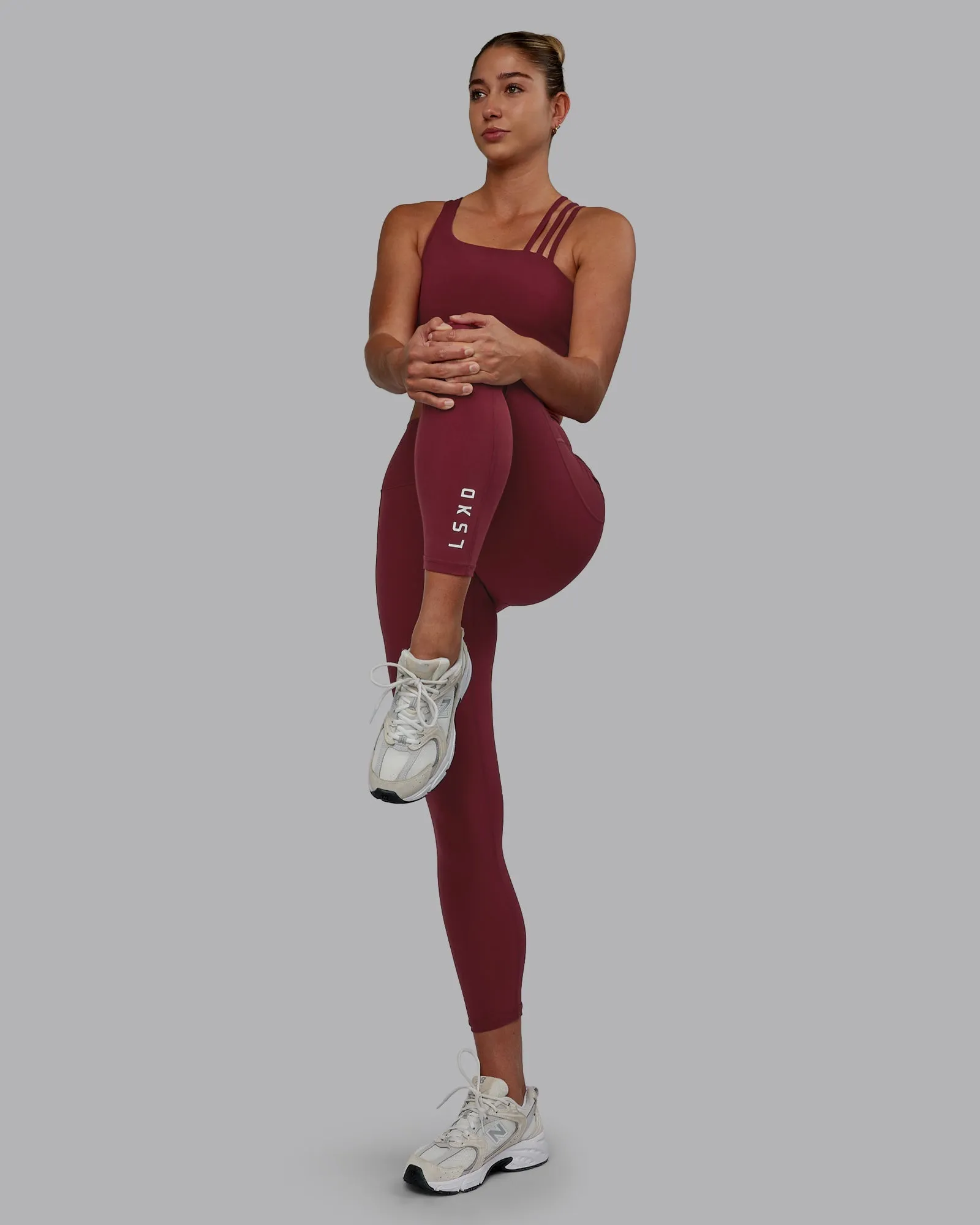 Flux 7/8 Length Leggings - Cranberry