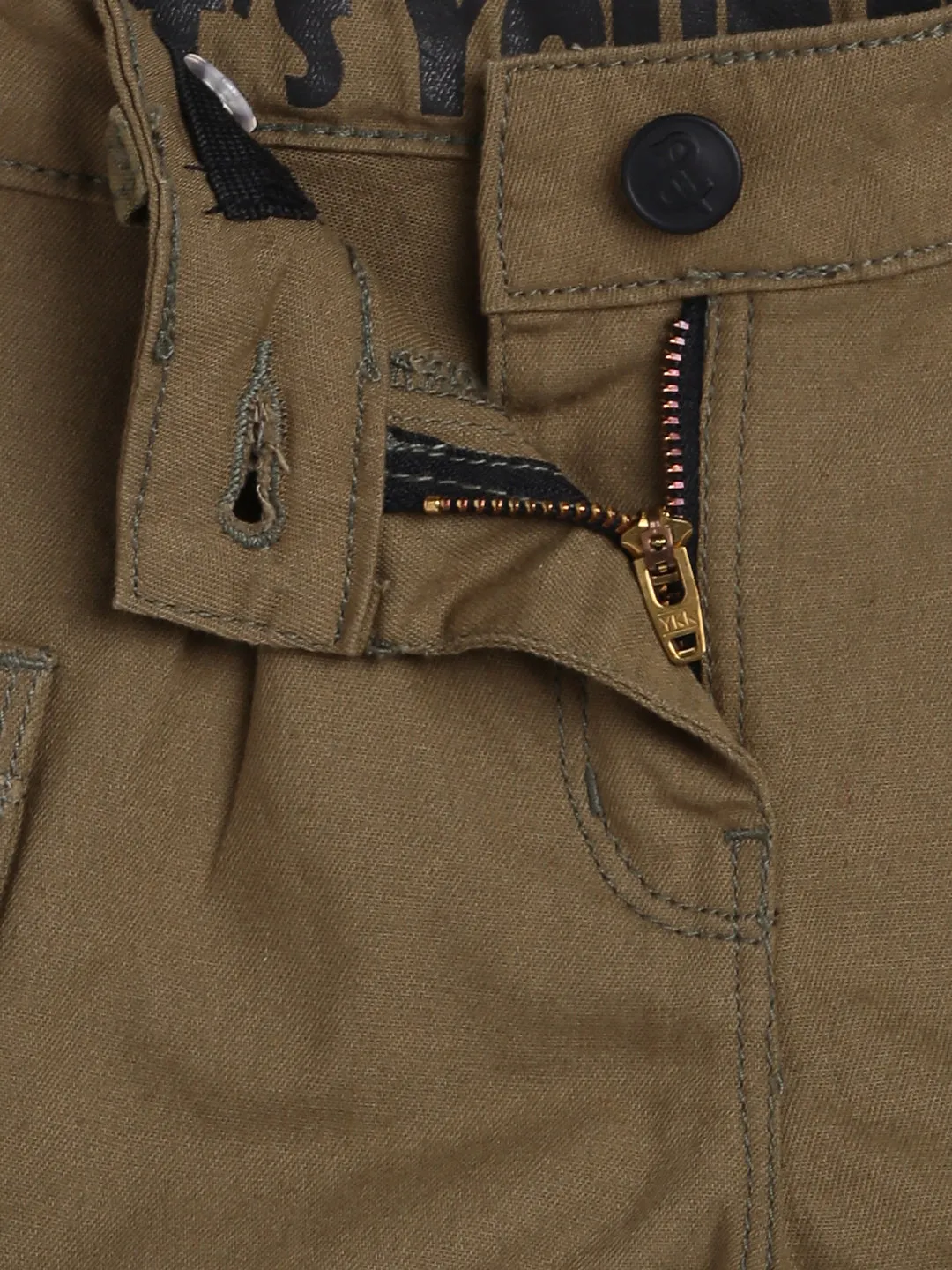 Girls Olive Cotton Short