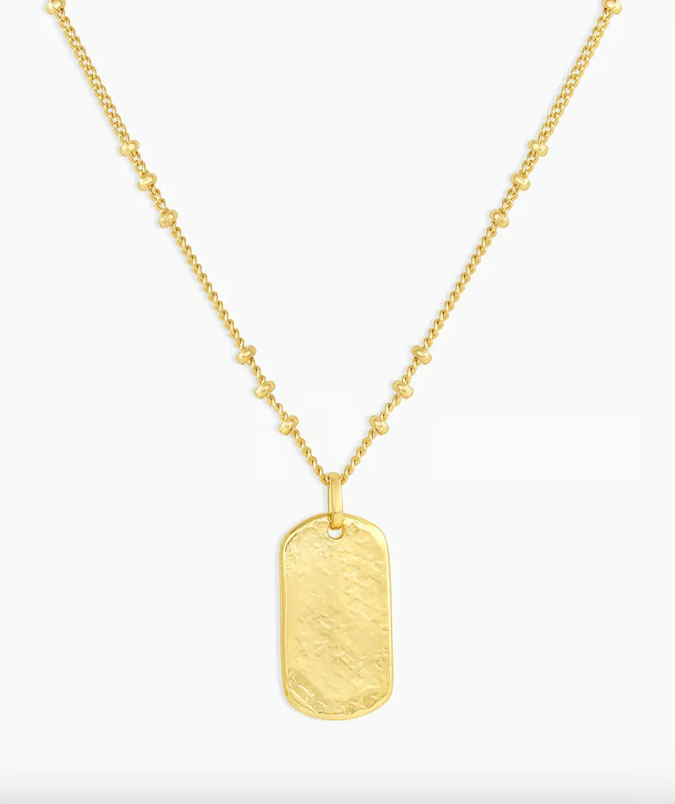 gorjana Gold Griffin Dog Tag Necklace