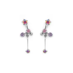 Grand Gems (M) Earrings [Unicorn/Lavender/Pink gems]