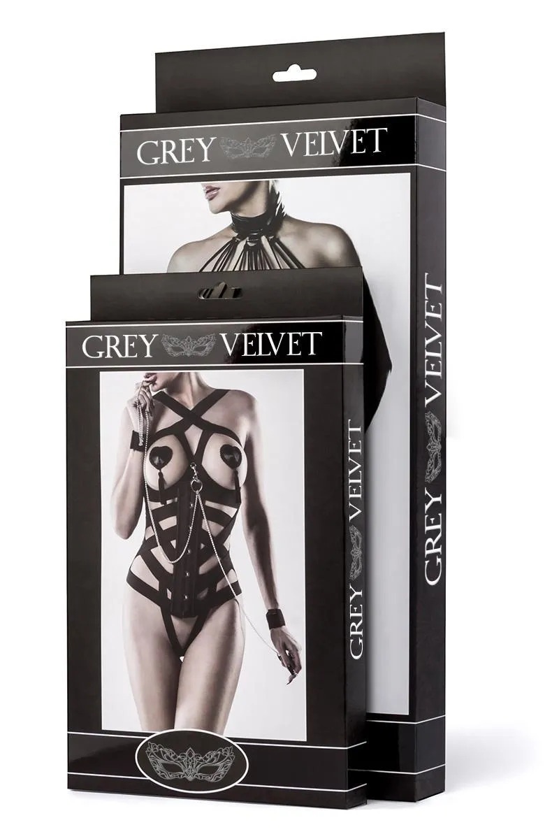 Grey Velvet Three-part Corsage Set