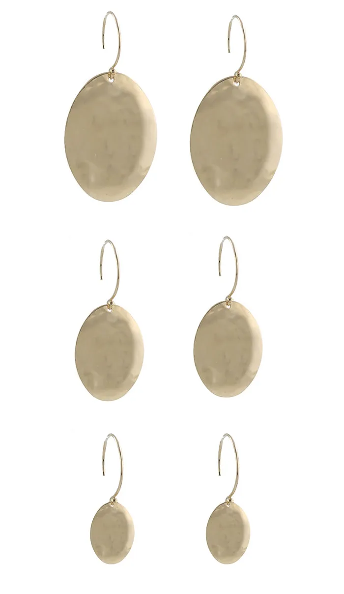 Hammered Oval Earrings