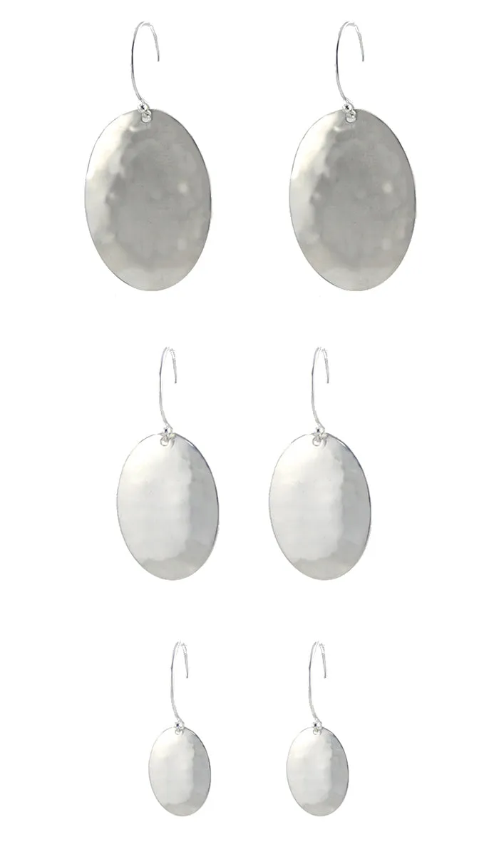 Hammered Oval Earrings