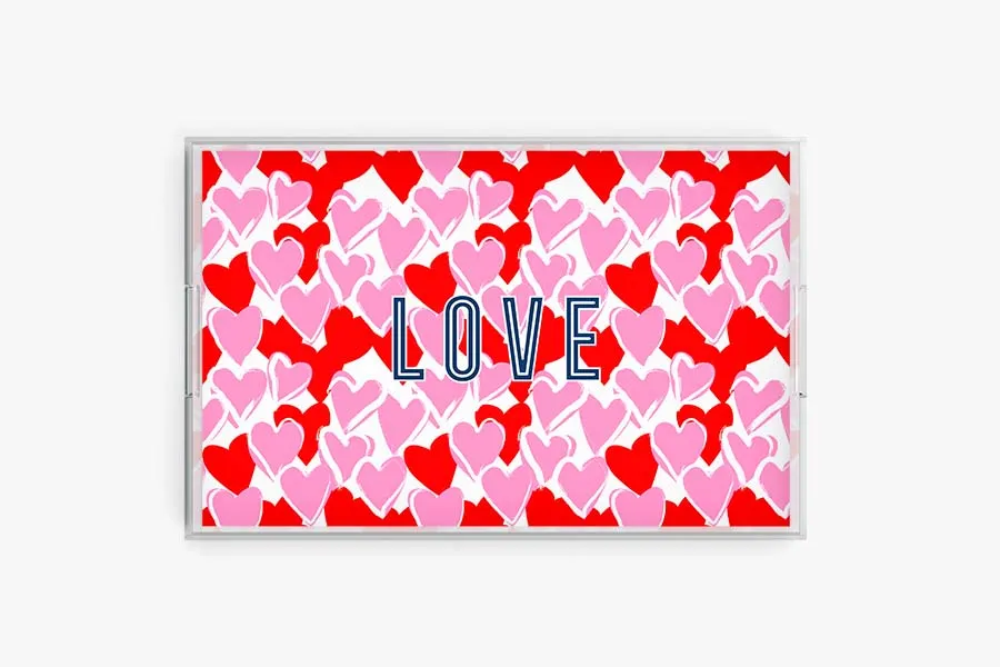 Happy Hearts Acrylic Tray