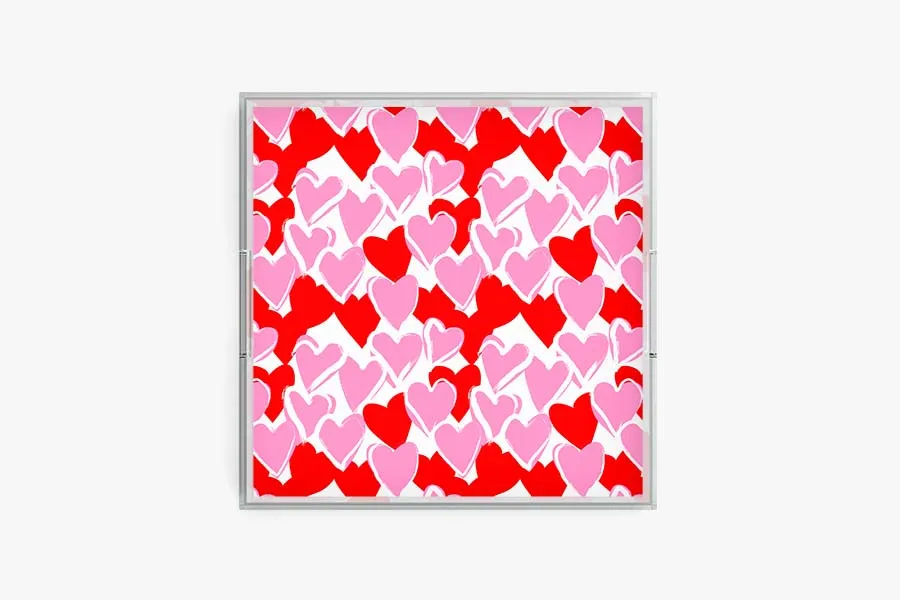 Happy Hearts Acrylic Tray