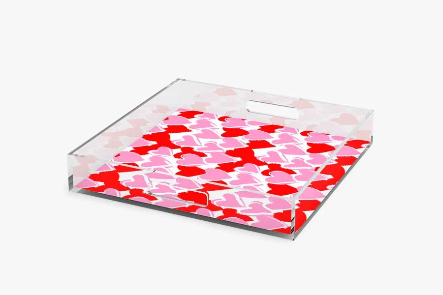 Happy Hearts Acrylic Tray