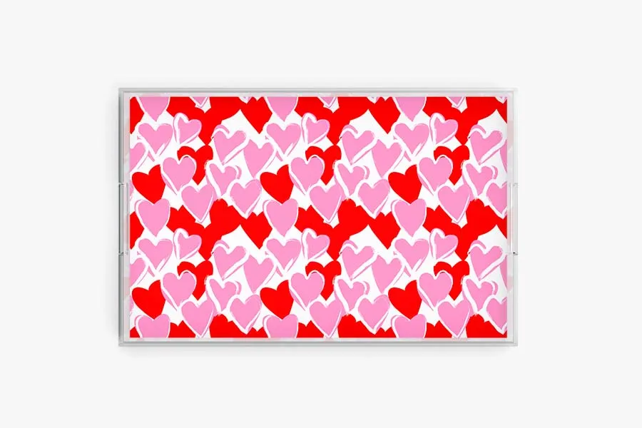 Happy Hearts Acrylic Tray