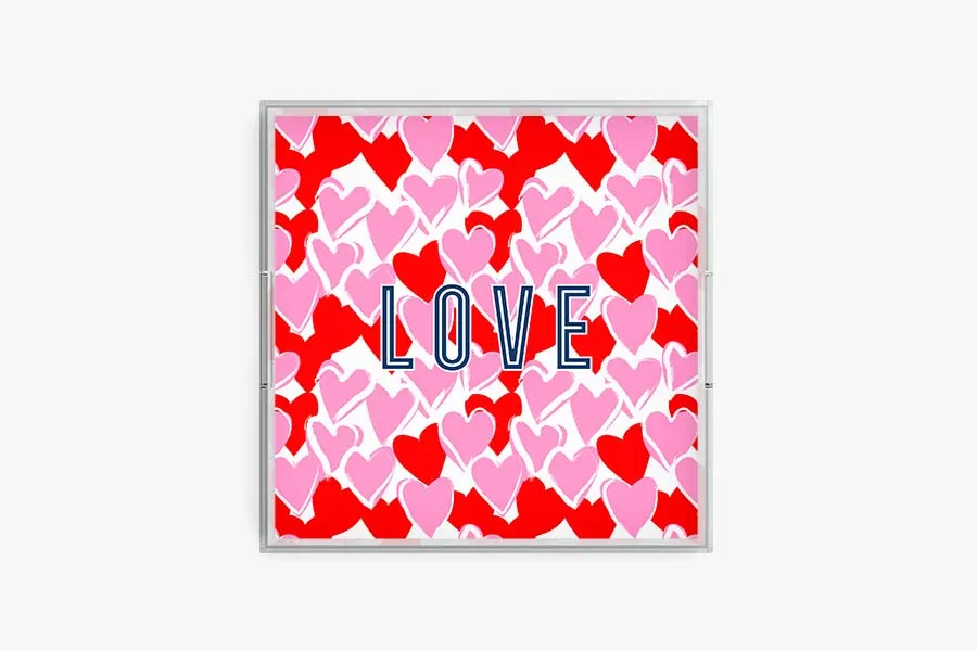 Happy Hearts Acrylic Tray