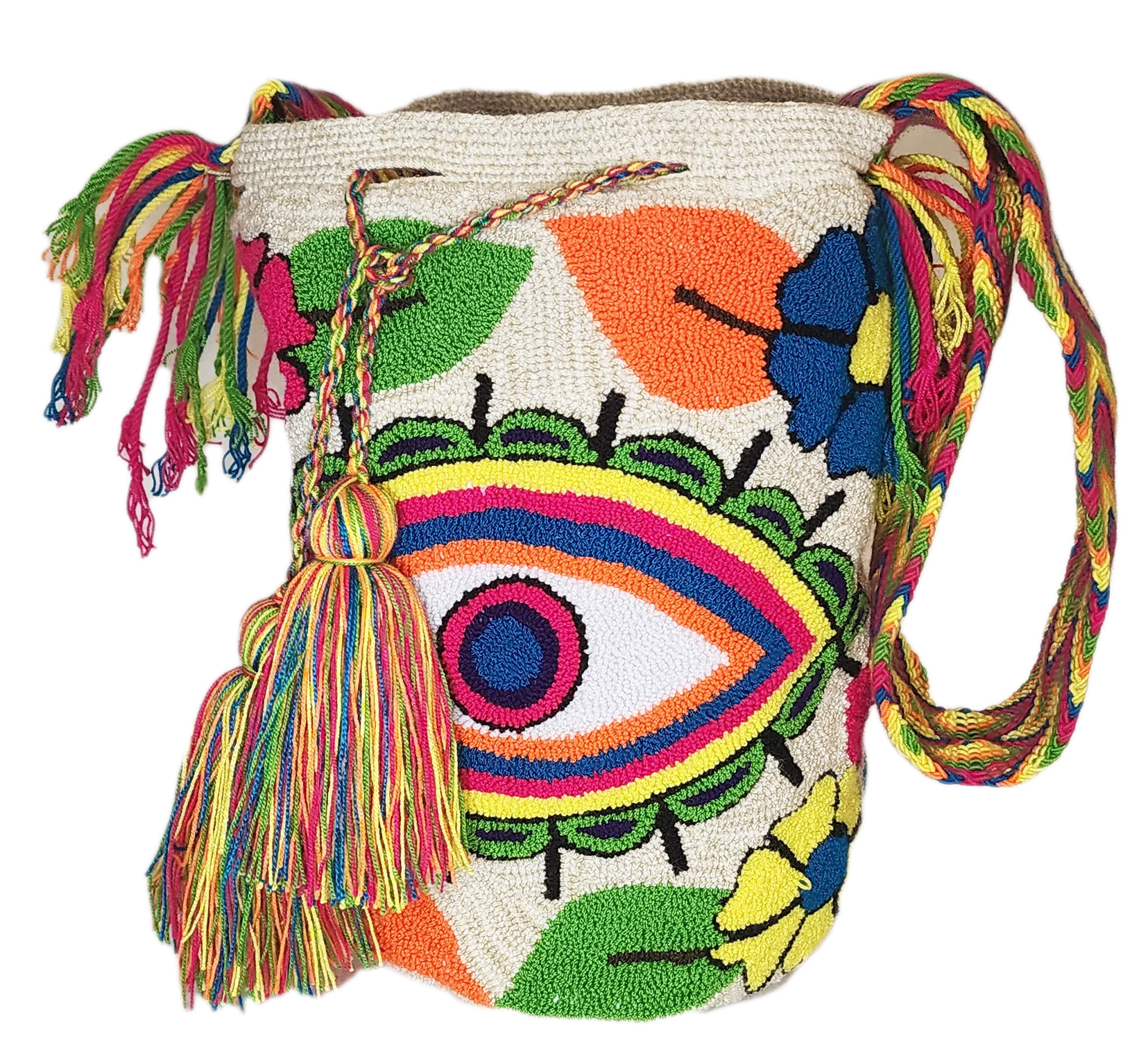 Harmony Large Handmade Punch-needle Wayuu Mochila Bag