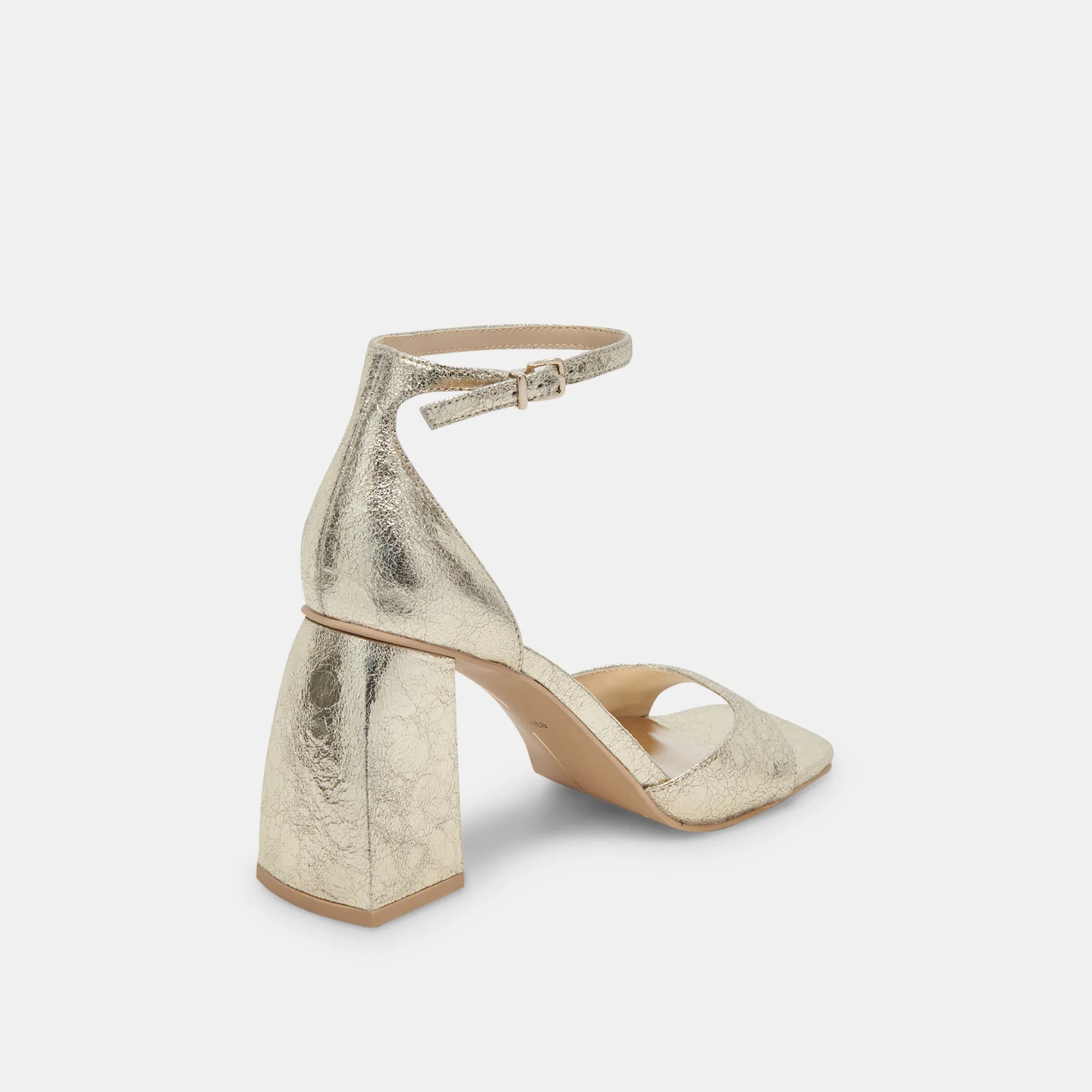 JANEY HEELS PLATINUM DISTRESSED LEATHER