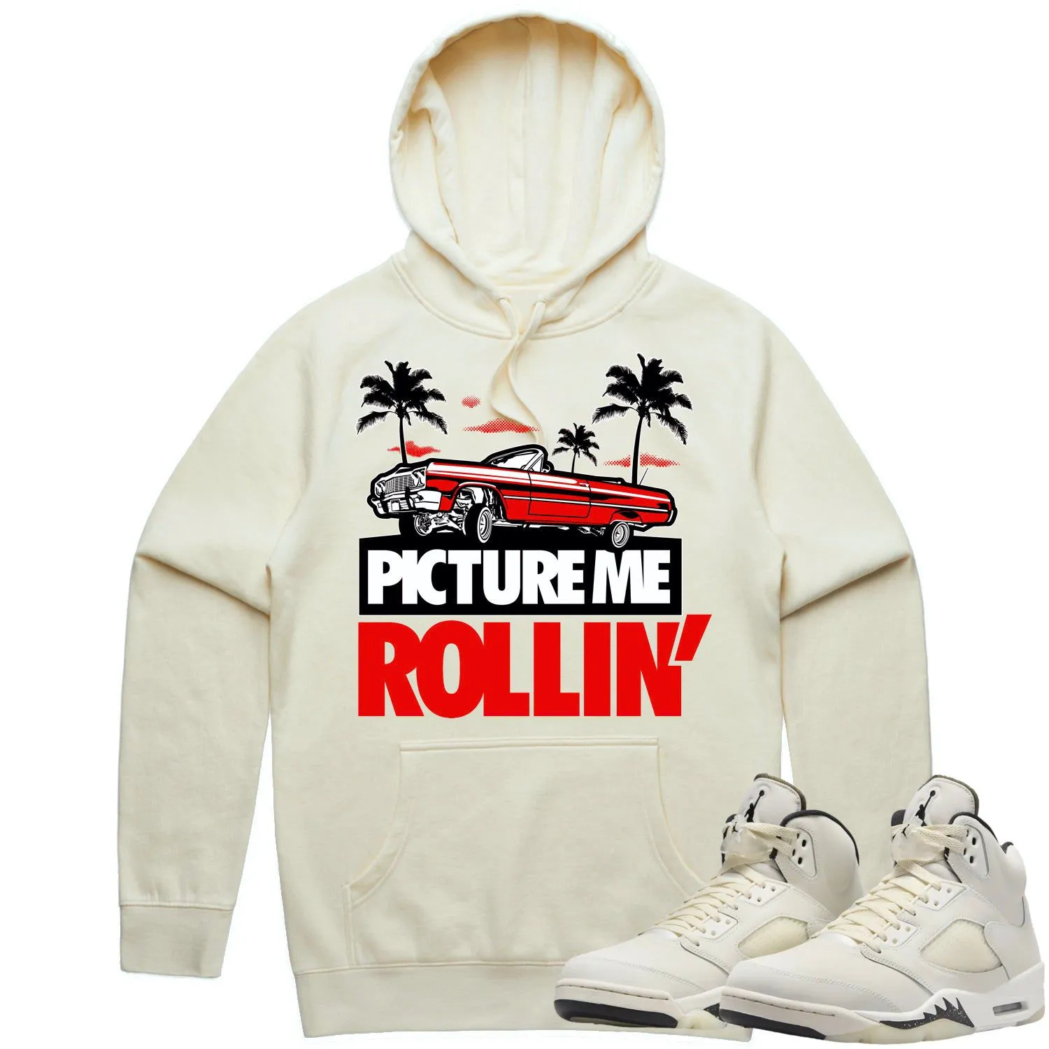 Jordan 5 Sail 5s Hoodie to Match - RED PMR