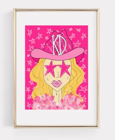 Kappa Delta Pink Funky Cowgirl Print | 8 x 10