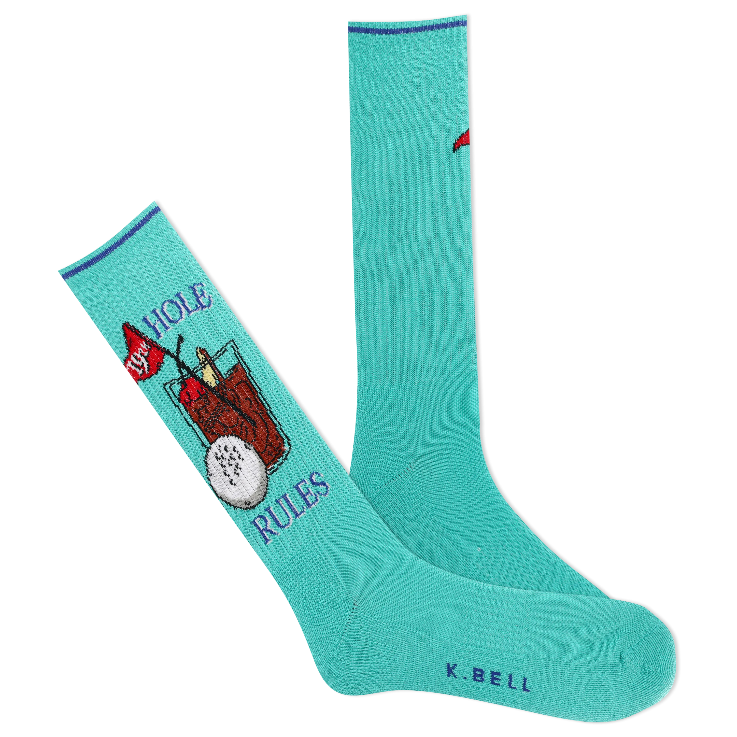 K.Bell Men's Active 19th Hole Rules Golf Crew Sock