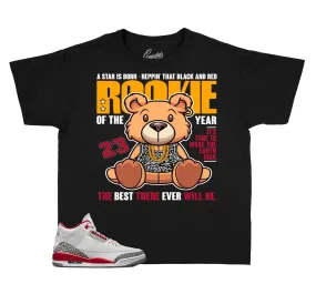 Kids - Retro 3 Cardinal Red Rookie Bear Shirt