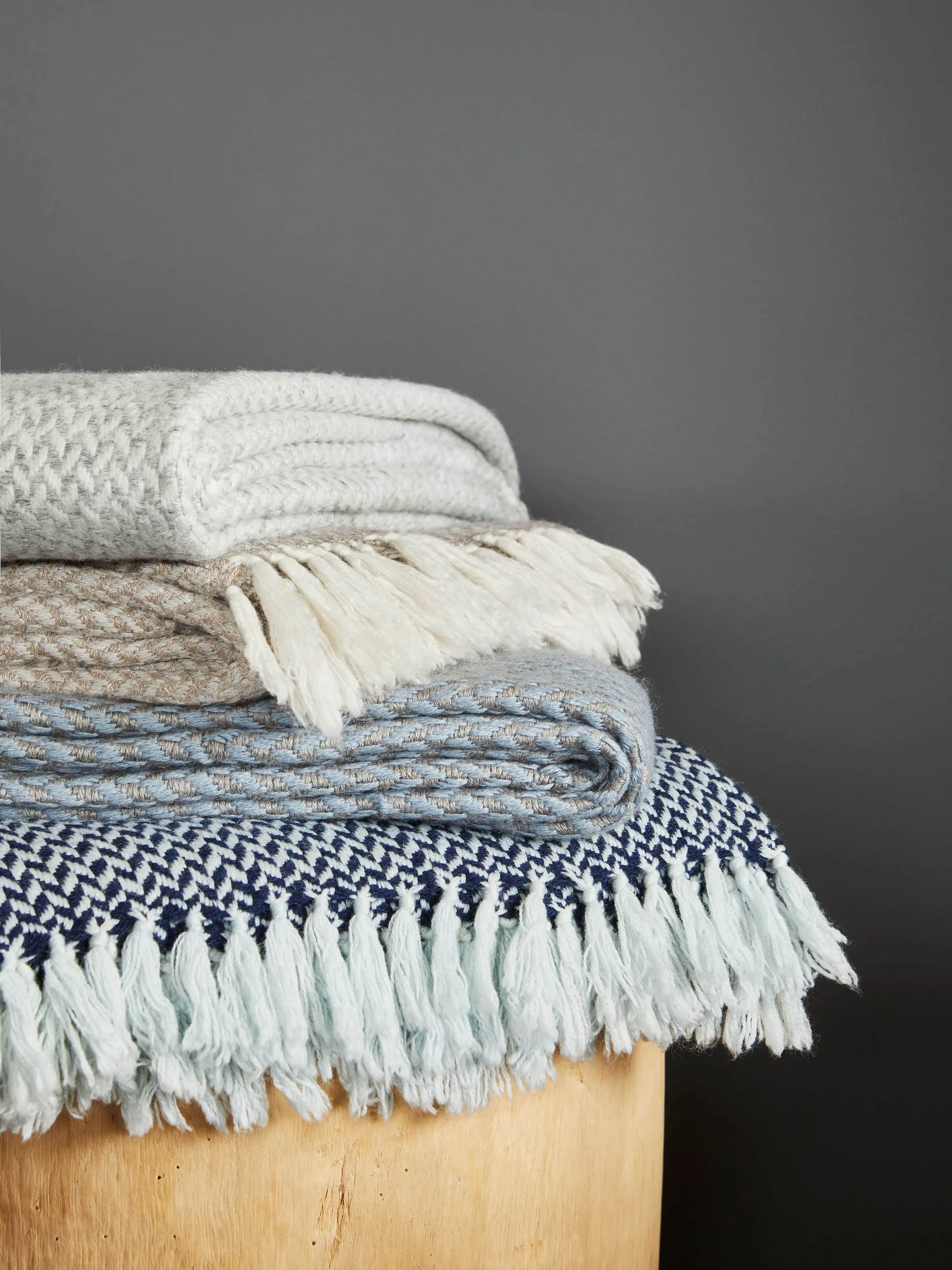 L and M Home Cashmere Copenhagen Navy Throw