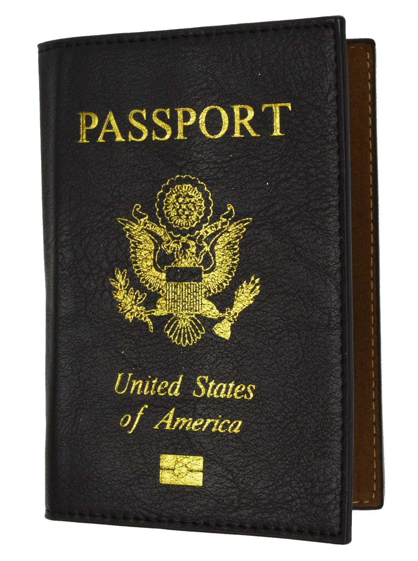 Leather USA Logo Passport Holder - Turquoise