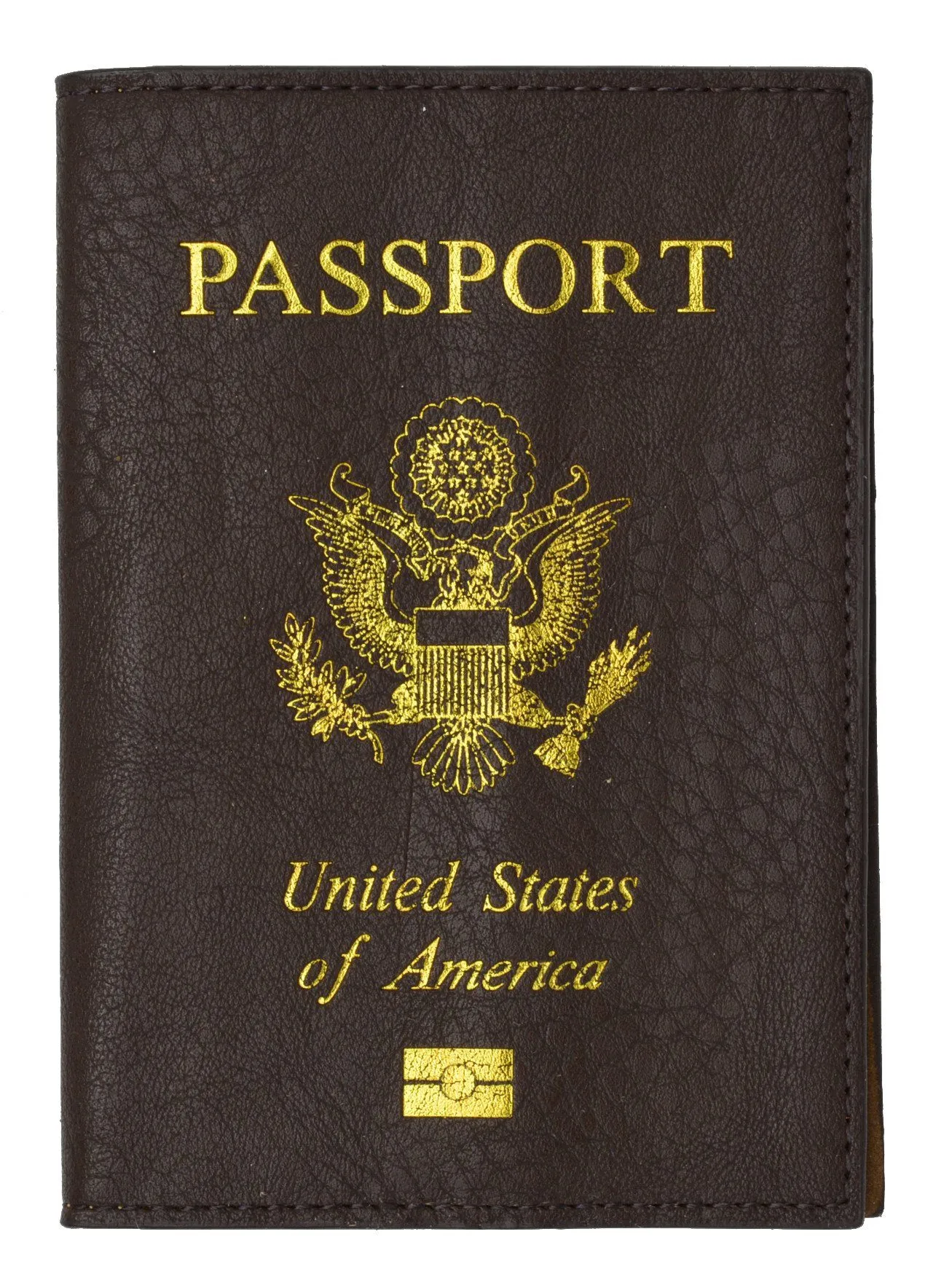 Leather USA Logo Passport Holder - Turquoise