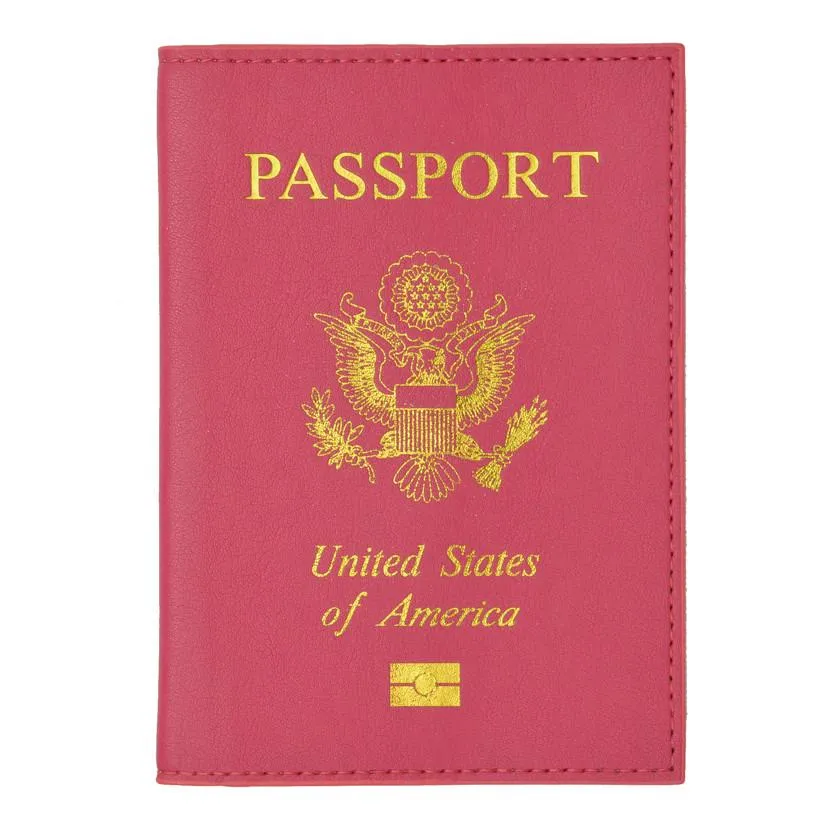 Leather USA Logo Passport Holder - Turquoise