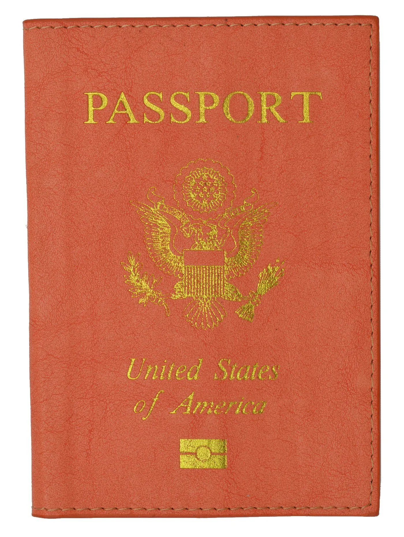 Leather USA Logo Passport Holder - Turquoise