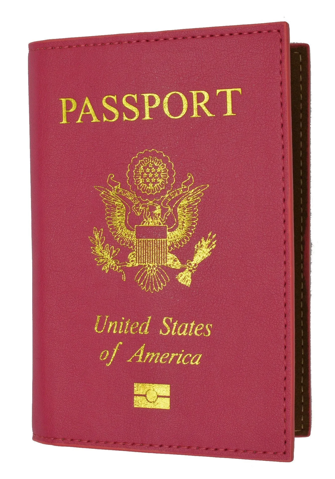 Leather USA Logo Passport Holder - Turquoise