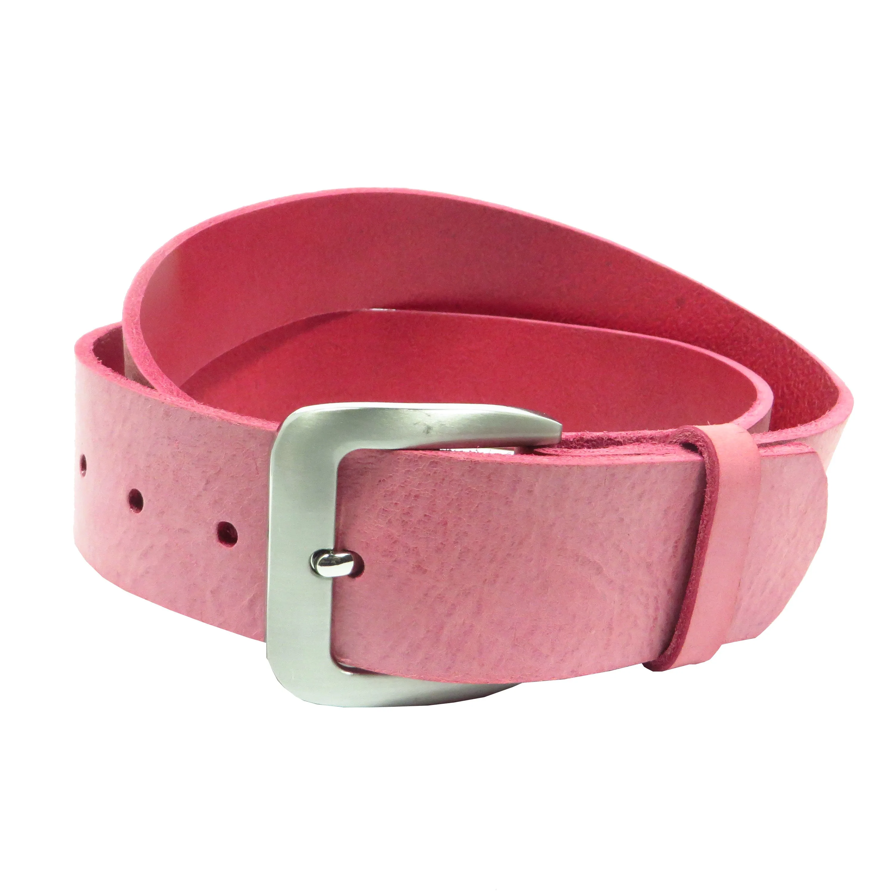 Ledergürtel 4 cm breit pink Rindsleder