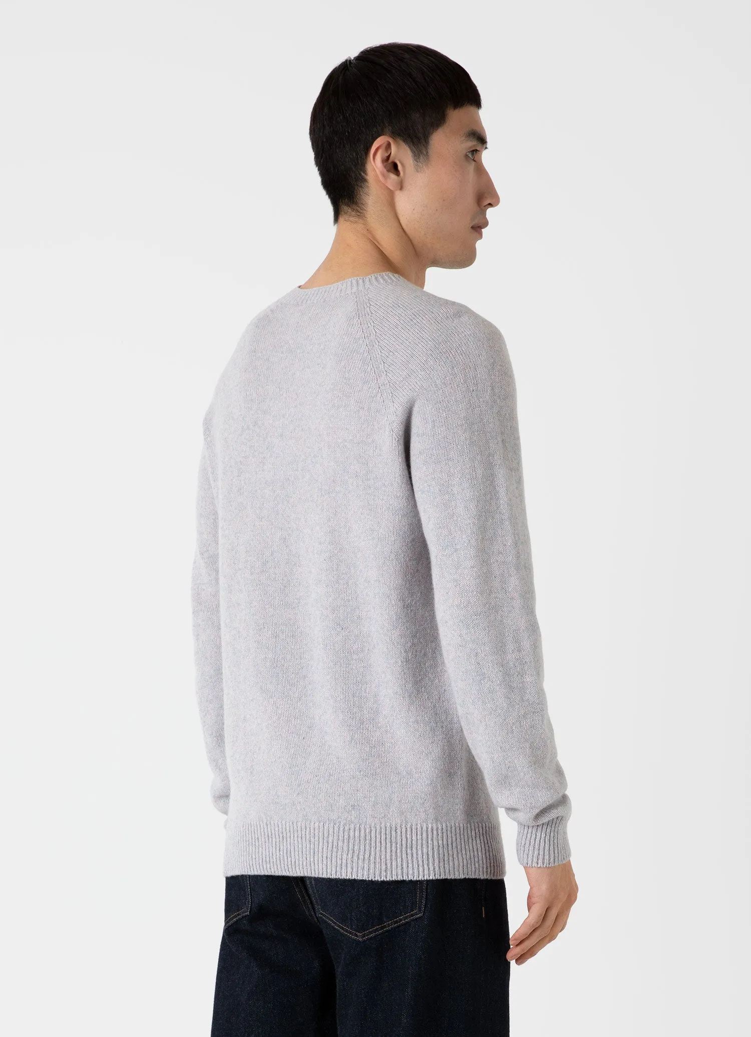 Men's Lambswool Crew Neck Jumper in Pink Smoke Twist