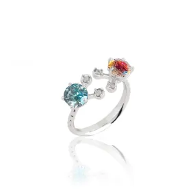 Mini Gems Ring [Unicorn/Light blue gems]