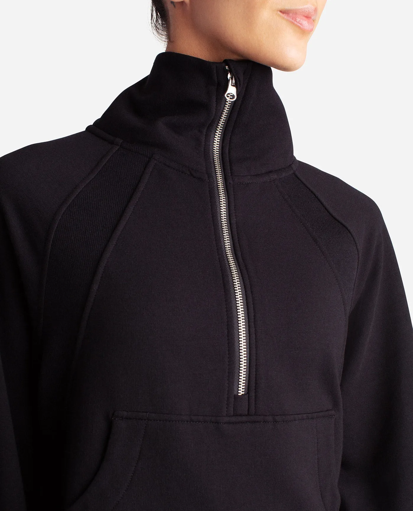 Mixed Rib Half Zip Jacket