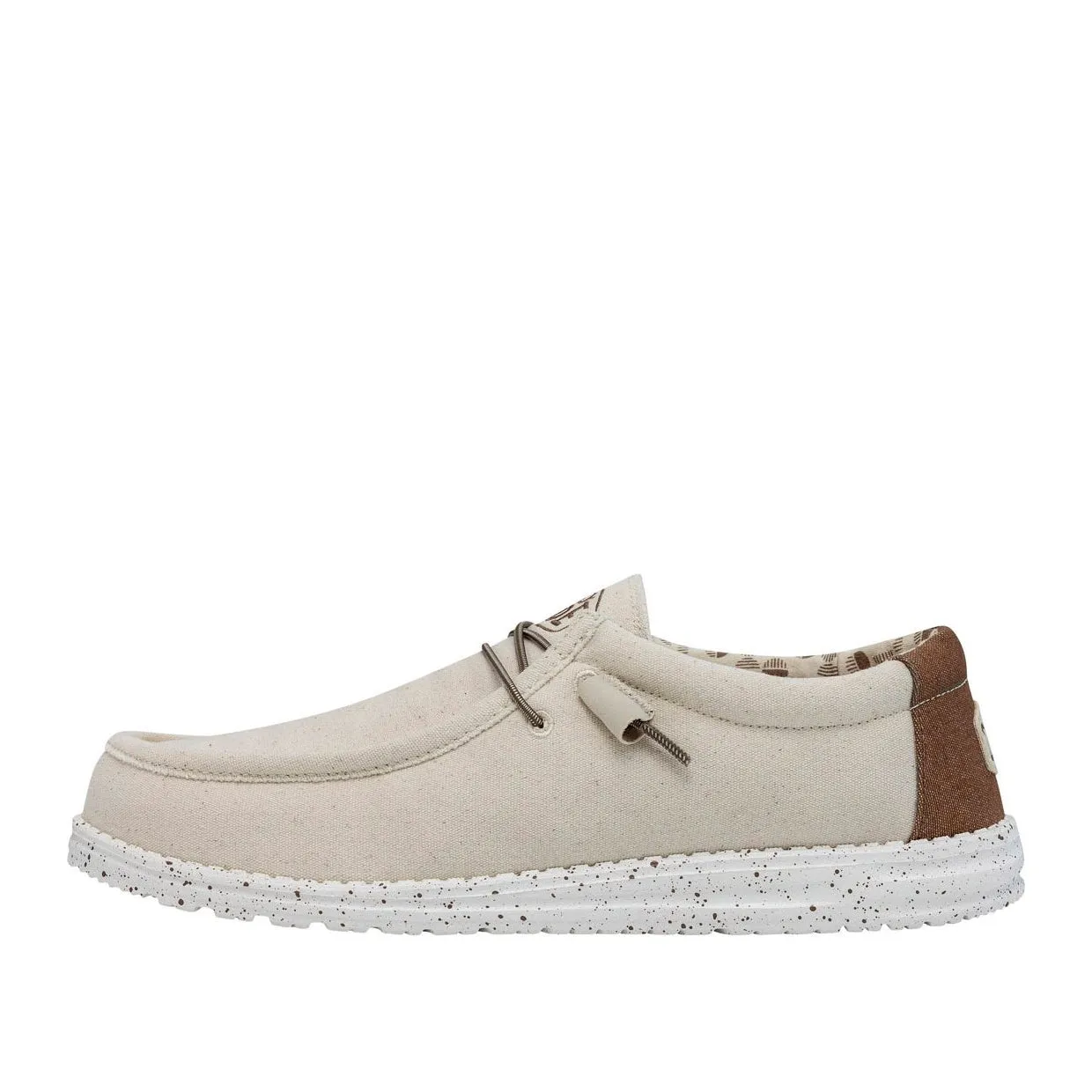 Mocassini Uomo Hey Dude Wally Stretch Canvas Avorio