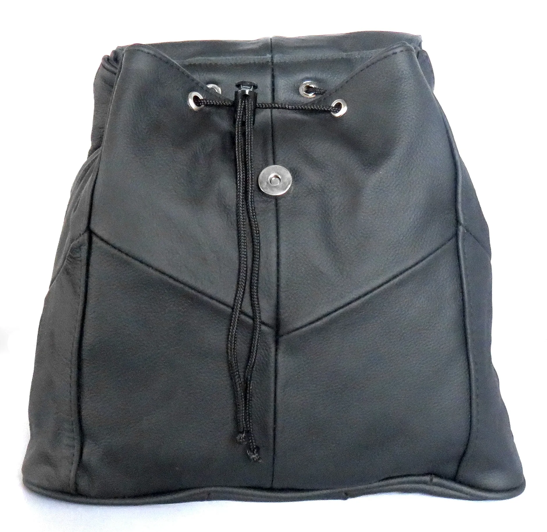 More Space. Better Utility. Black Leather Backpack