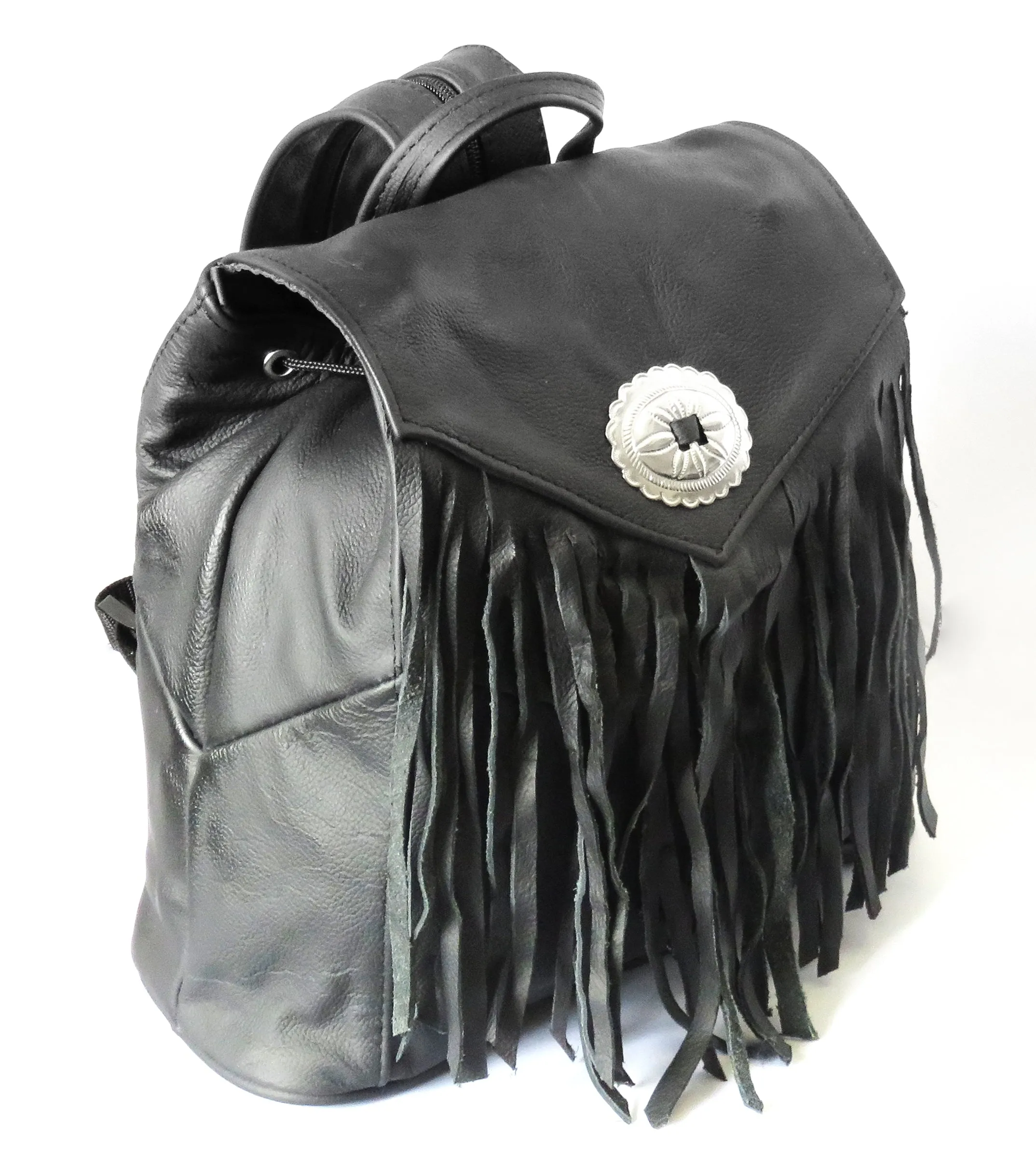 More Space. Better Utility. Black Leather Backpack