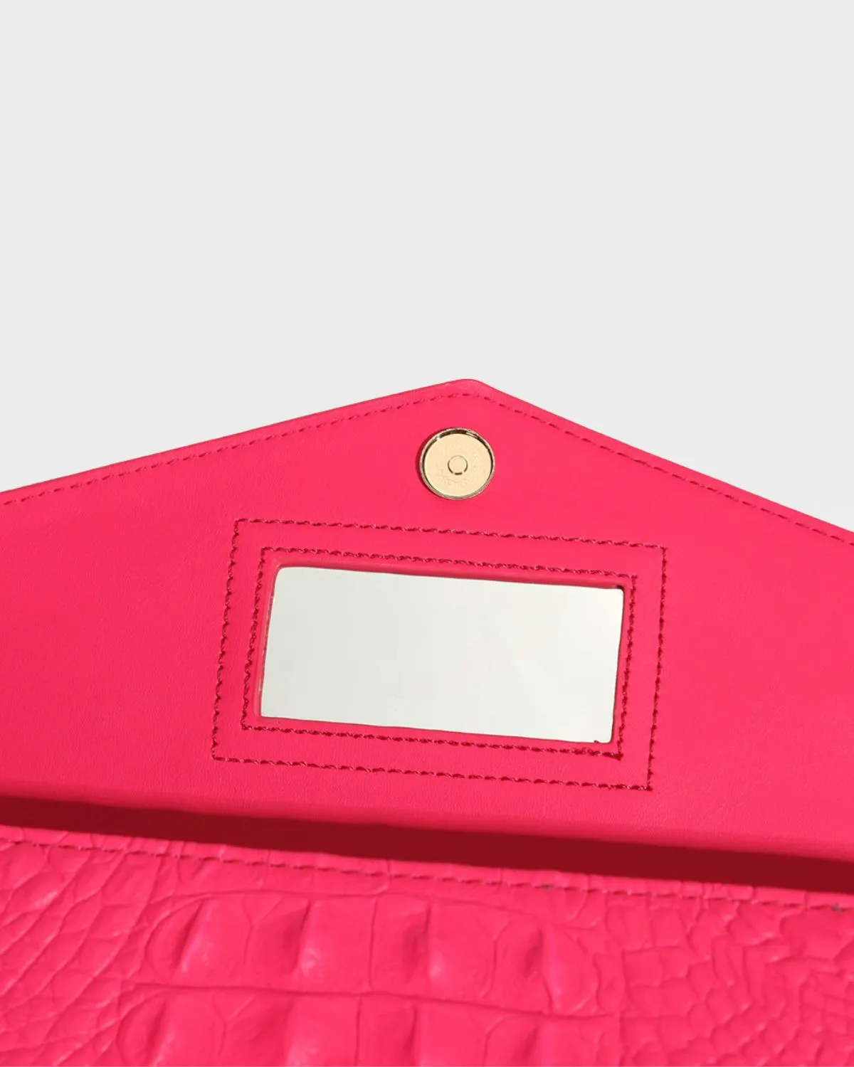 Neon Pink Apollo 2 Faux Crocodile Skin Clutch Shoulder Bag