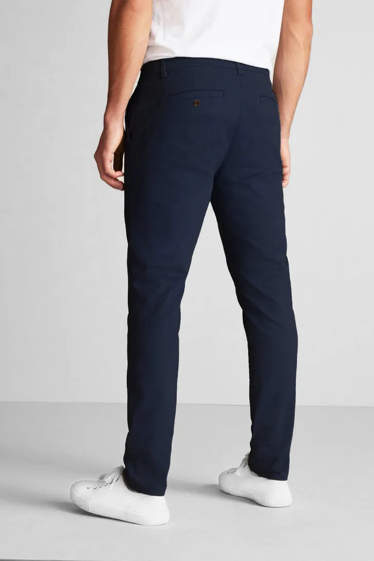 Officer Slim fit chino pant in a textured dobby comfort stretch - NAVY