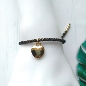 Olivia 2 Heart Metallic Cord Slider Bracelet