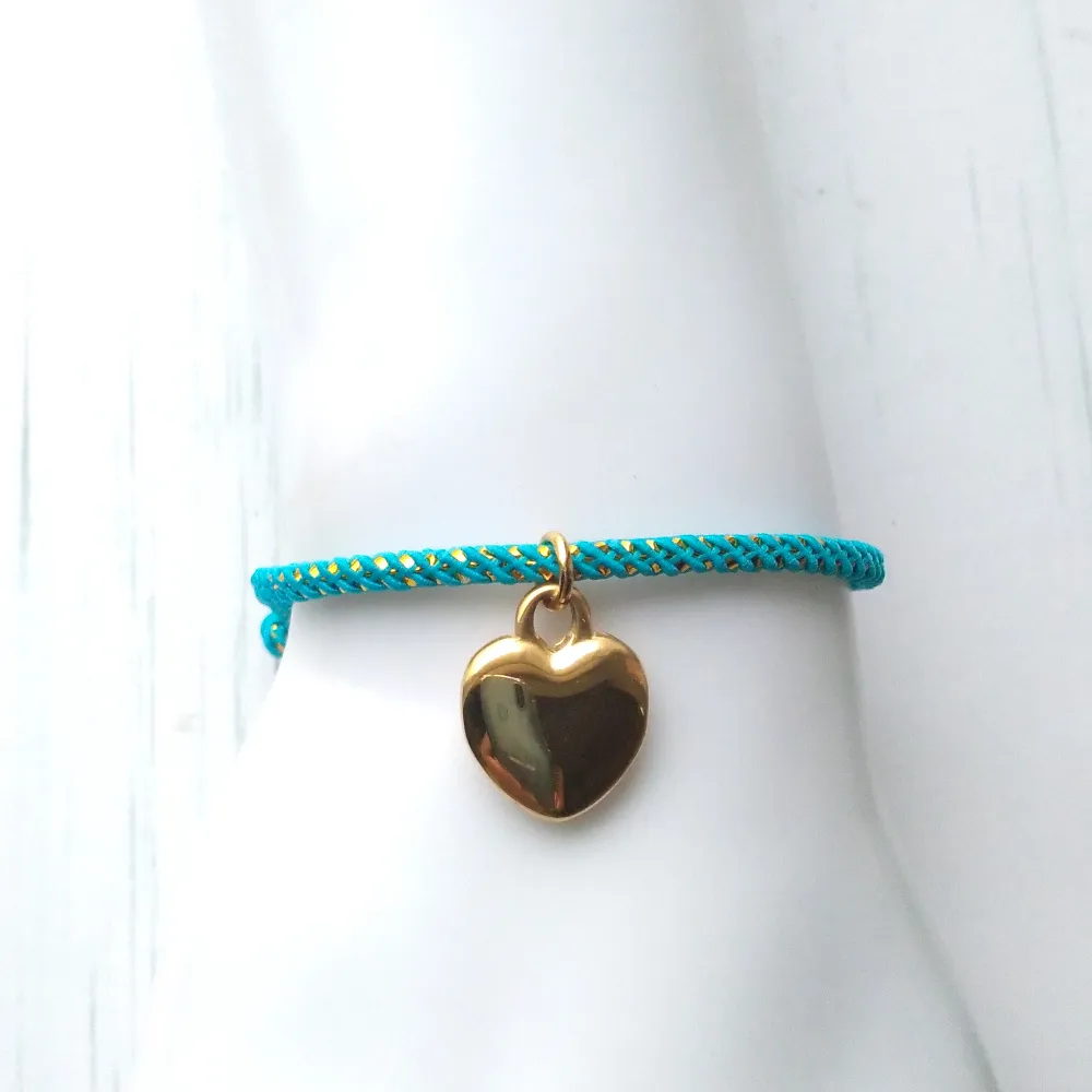 Olivia 2 Heart Metallic Cord Slider Bracelet