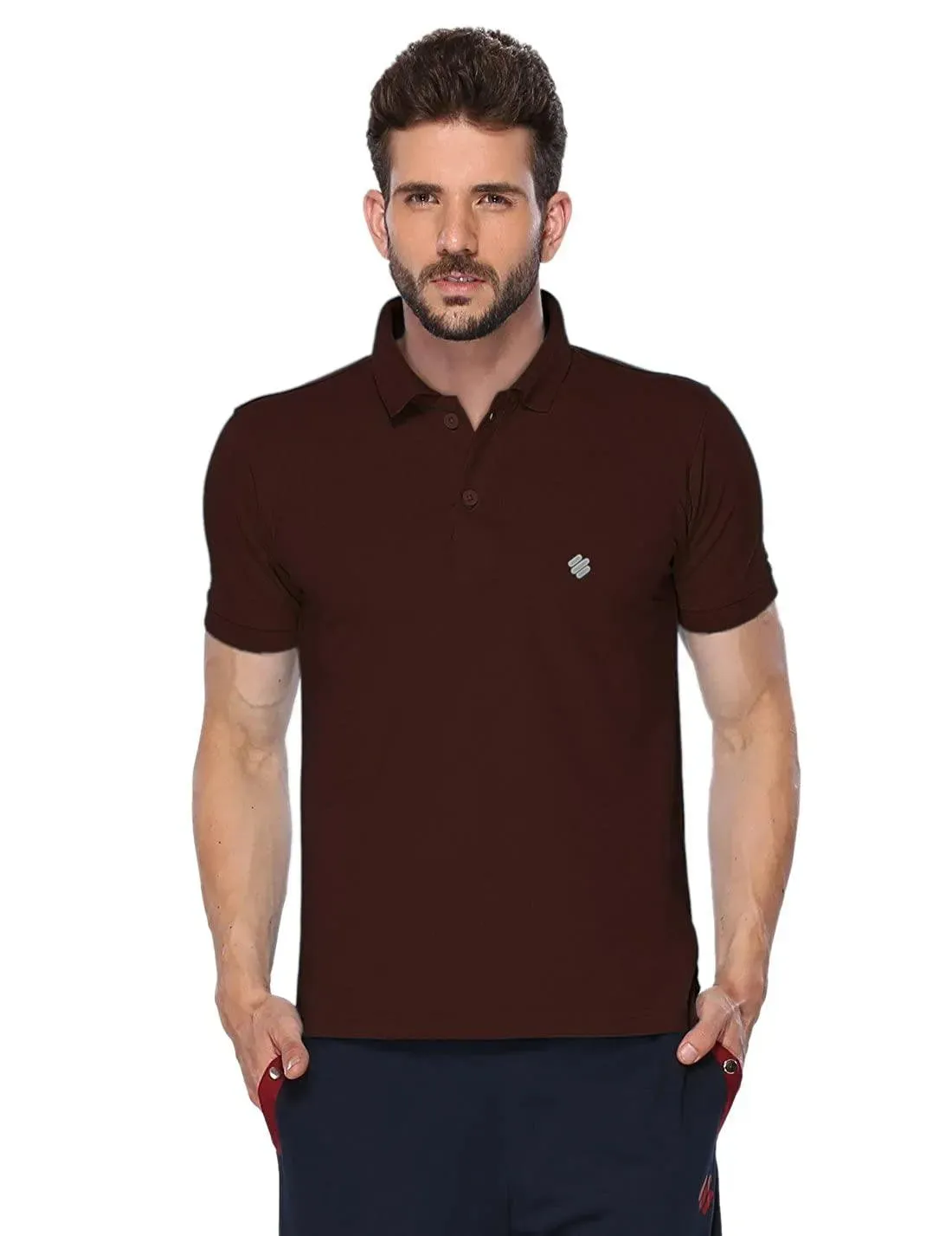 ONN Men's Cotton Polo T-Shirt (Pack of 2) in Solid Camel-Coffee colours